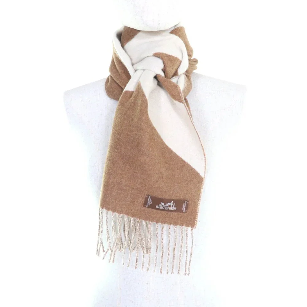 HERMES Authentic Brown Scarf - Picture 3 of 6